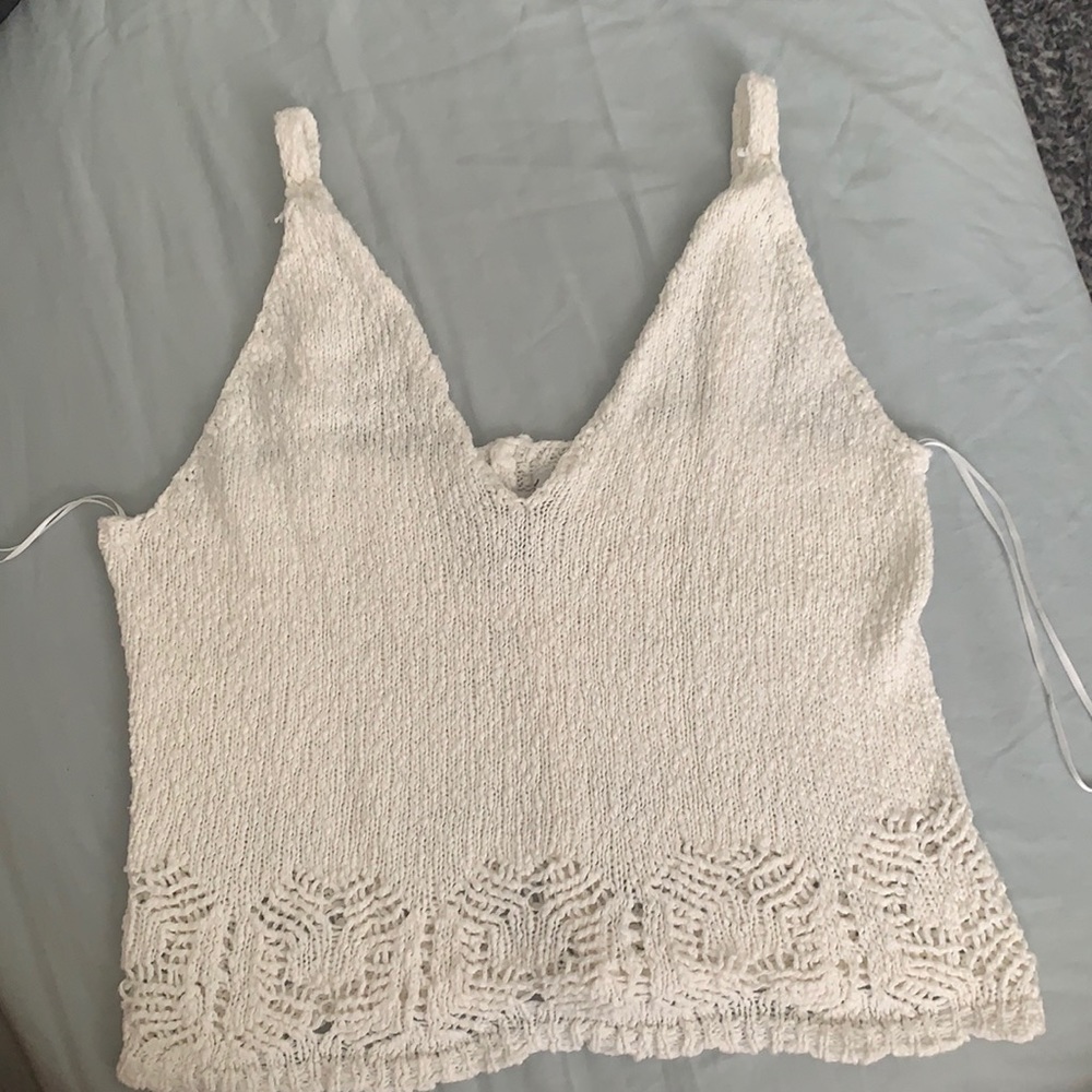 Rib knit tank top white American Rag Cie XXL